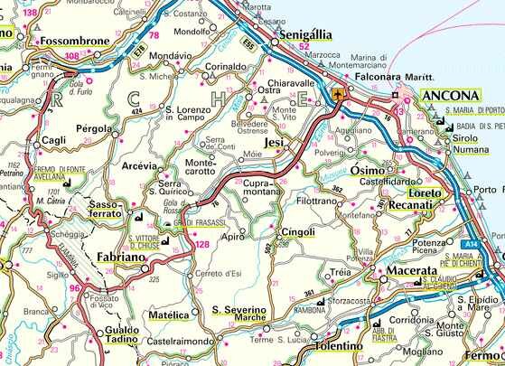 Cartina della provincia di Ancona